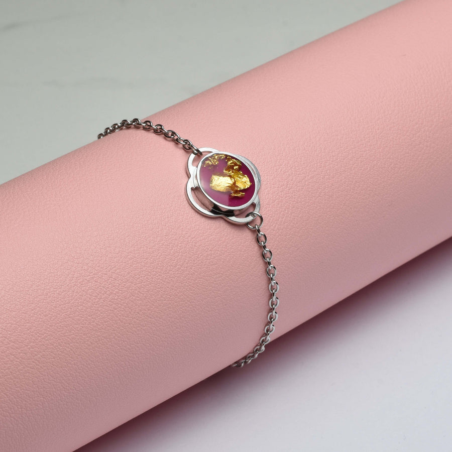 Folé Armband / Pink & Blattgold